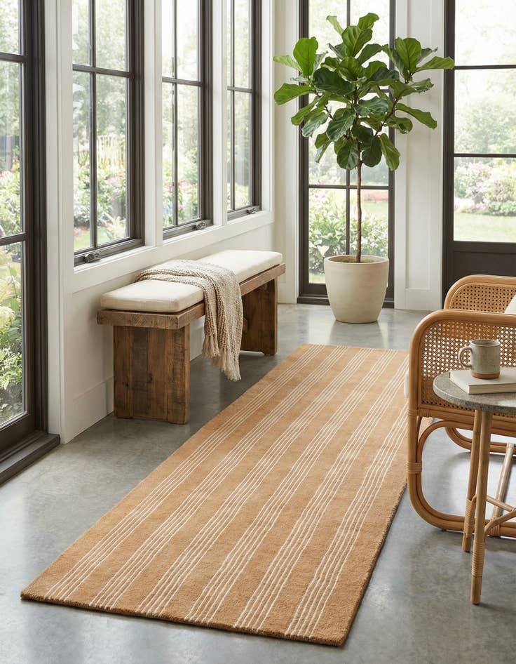 Detail image of 3' 3 x 12' Jill Zarin Striped Wool Runner Rug
