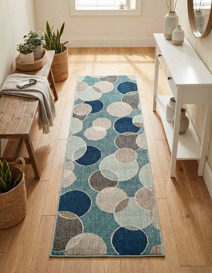 Detail image of 2' 2 x 6' 9  Washable Spectrum Runner Rug