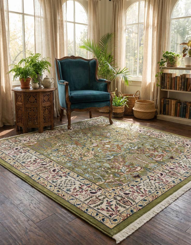 Detail image of 6' 1 x 6' 1 Nain Design Square Rug