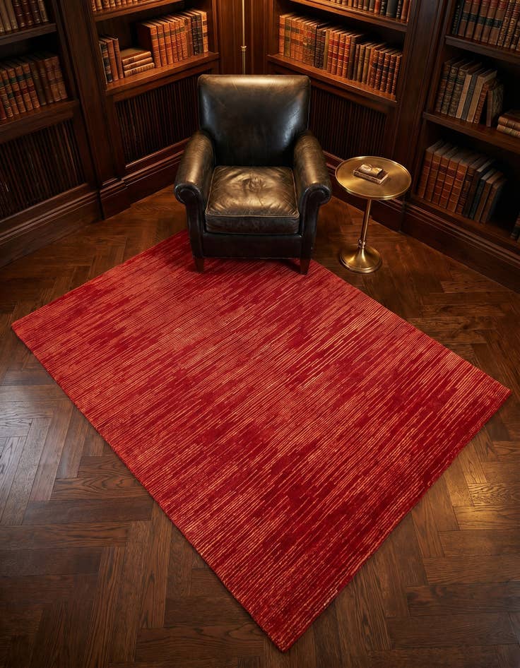 Detail image of 4' 9 x 6' 6 Hand Knotted Simla Mohair Rug