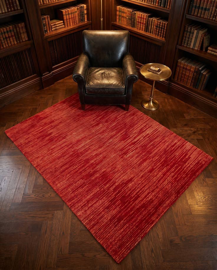 Detail image of 4' 9 x 6' 6 Hand Knotted Simla Mohair Rug