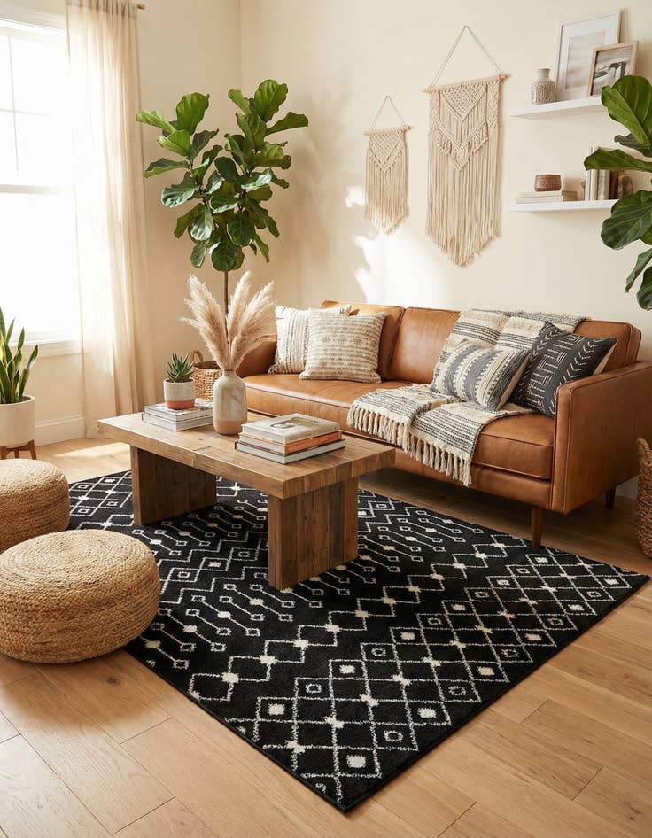 Detail image of 5' 3 x 8' Moroccan Trellis Rug