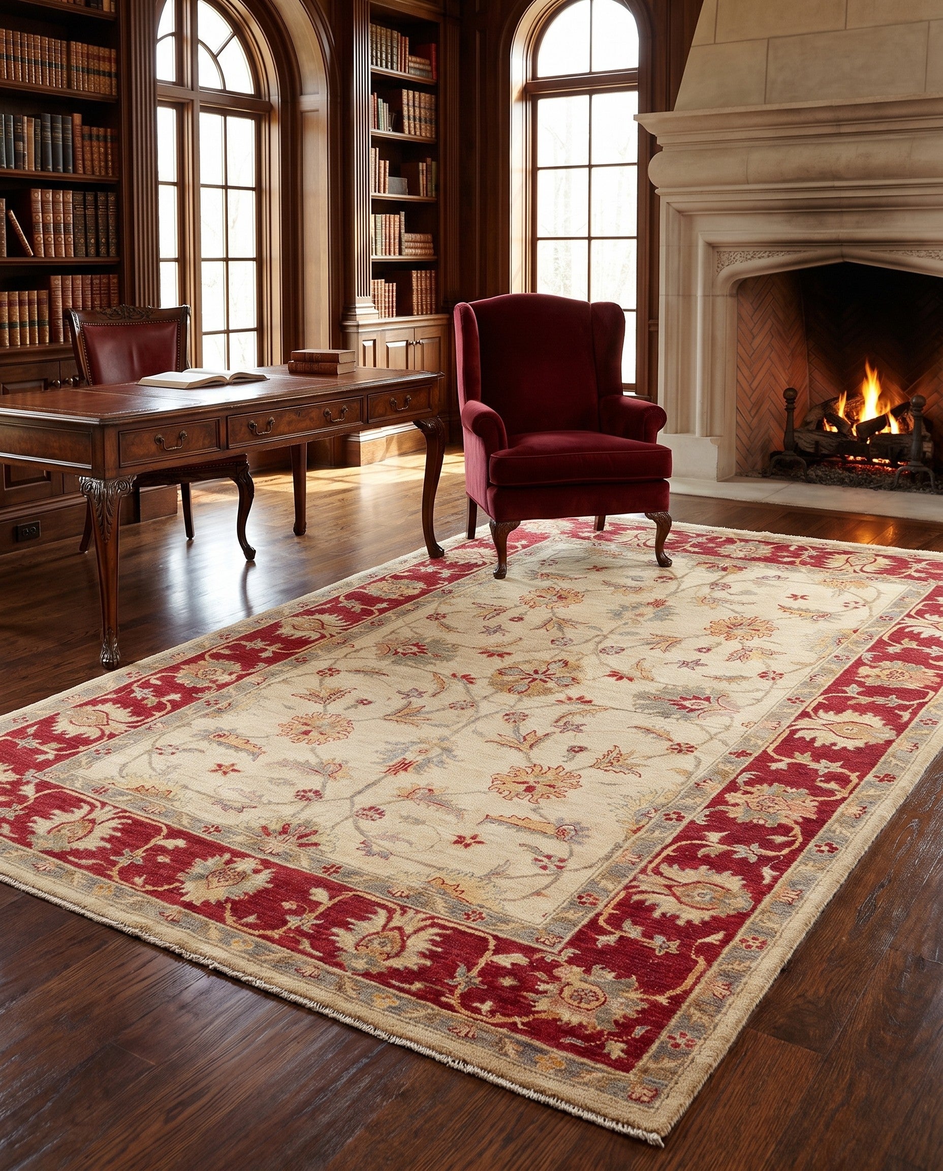170cm x 240cm Hand Knotted Ziegler Rug