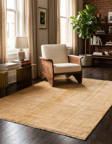4' x 5' 9 Hand Knotted Modern Ziegler Rug