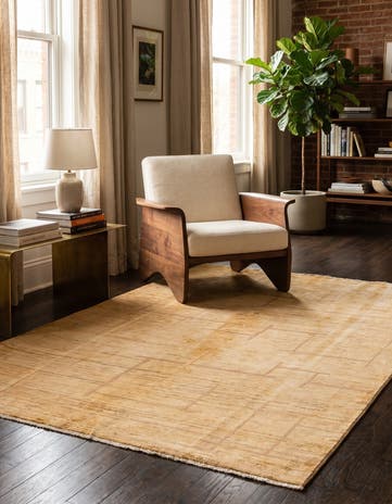4' x 5' 9 Hand Knotted Modern Ziegler Rug