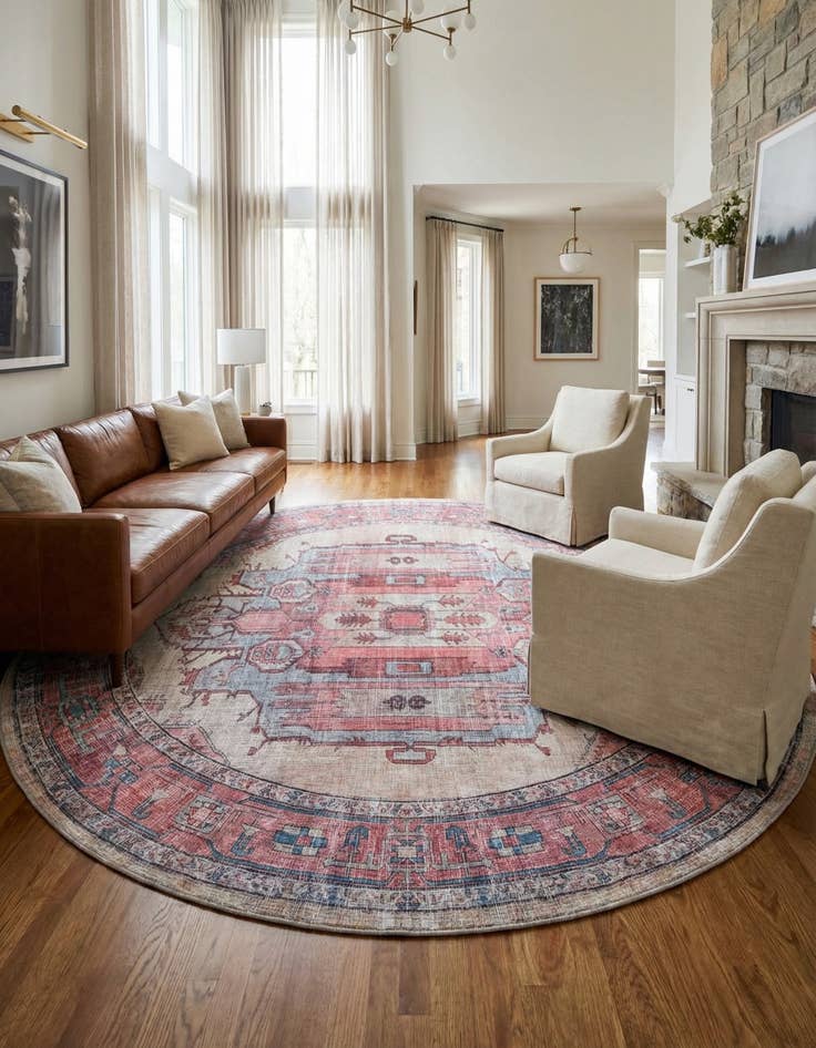 Detail image of 10' 6 x 10' 6  Washable Maahru Round Rug