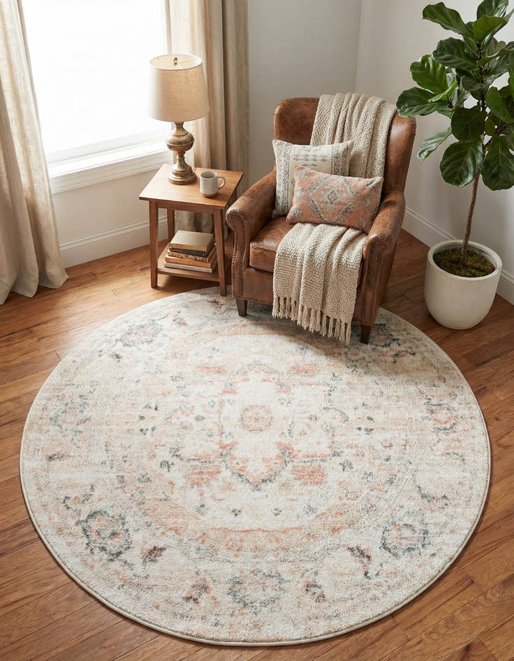 Detail image of 6' x 6' Madeline Vintage Round Rug