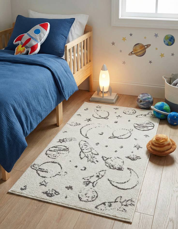 Detail image of 2' 2 x 3' 11 Planets Whimsy Kids Runner Rug