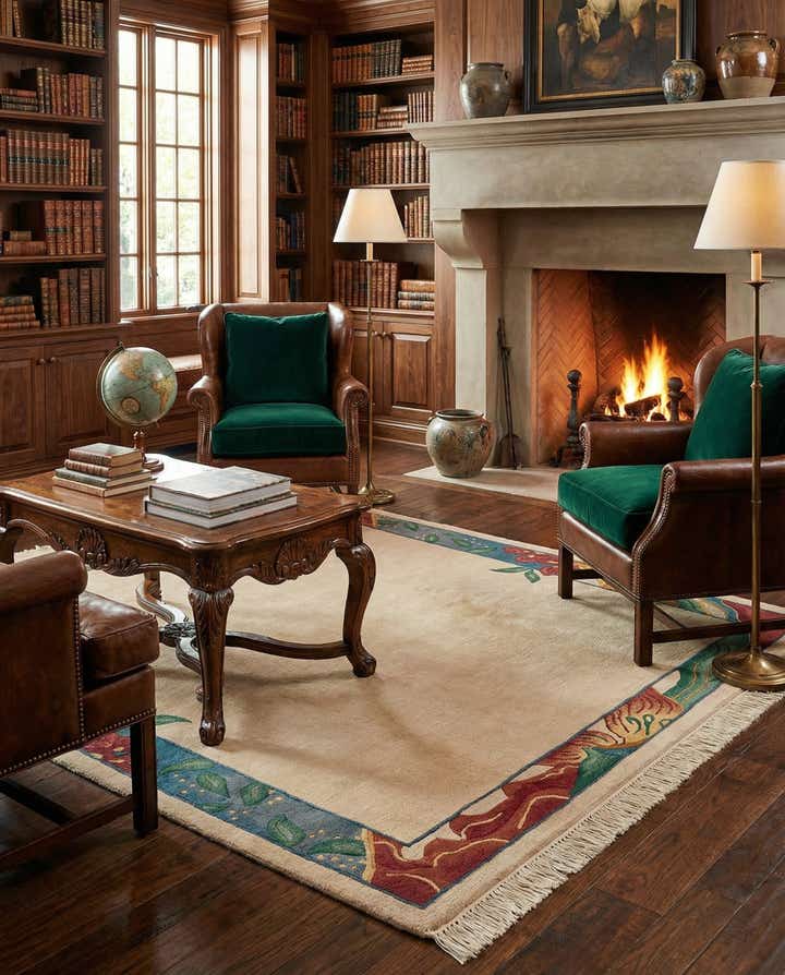 6' 7 x 6' 8 Hand Knotted Nepal Wool Square Rug