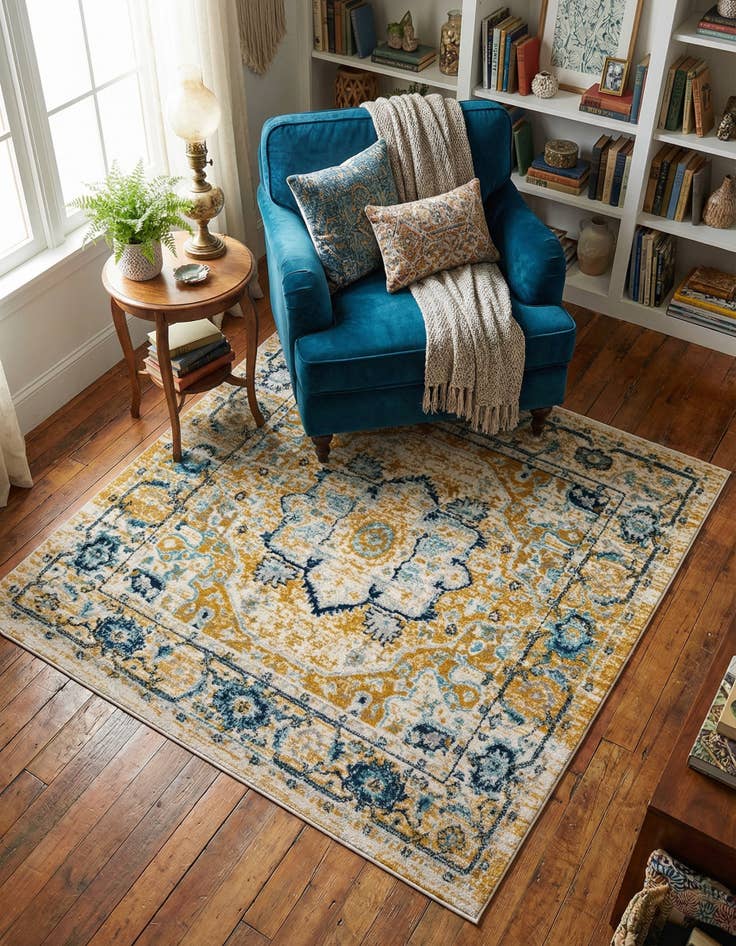 Detail image of 5' x 5' Madeline Vintage Square Rug