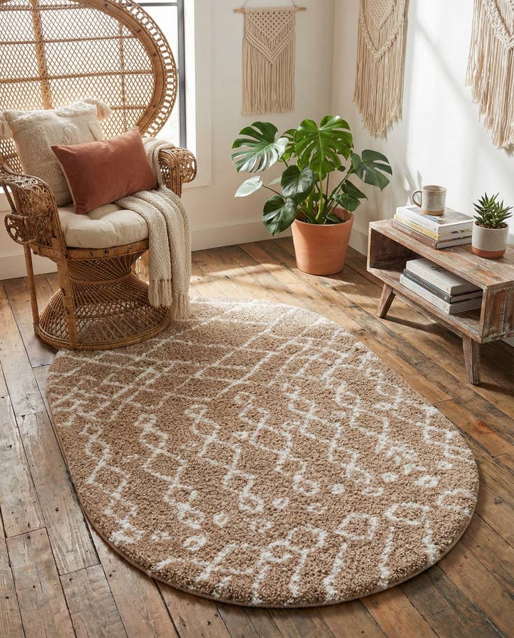 Detail image of 4' x 6' Moroccan Shag Oval Rug