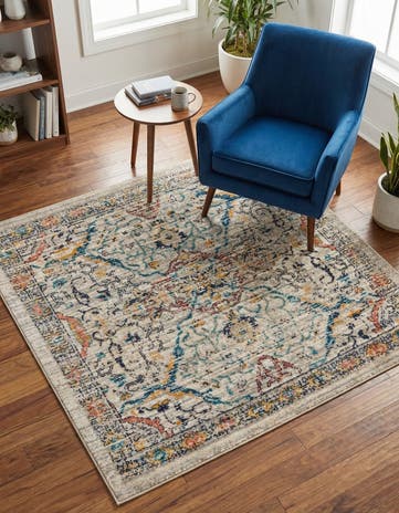 Ivory Lola Square Rug