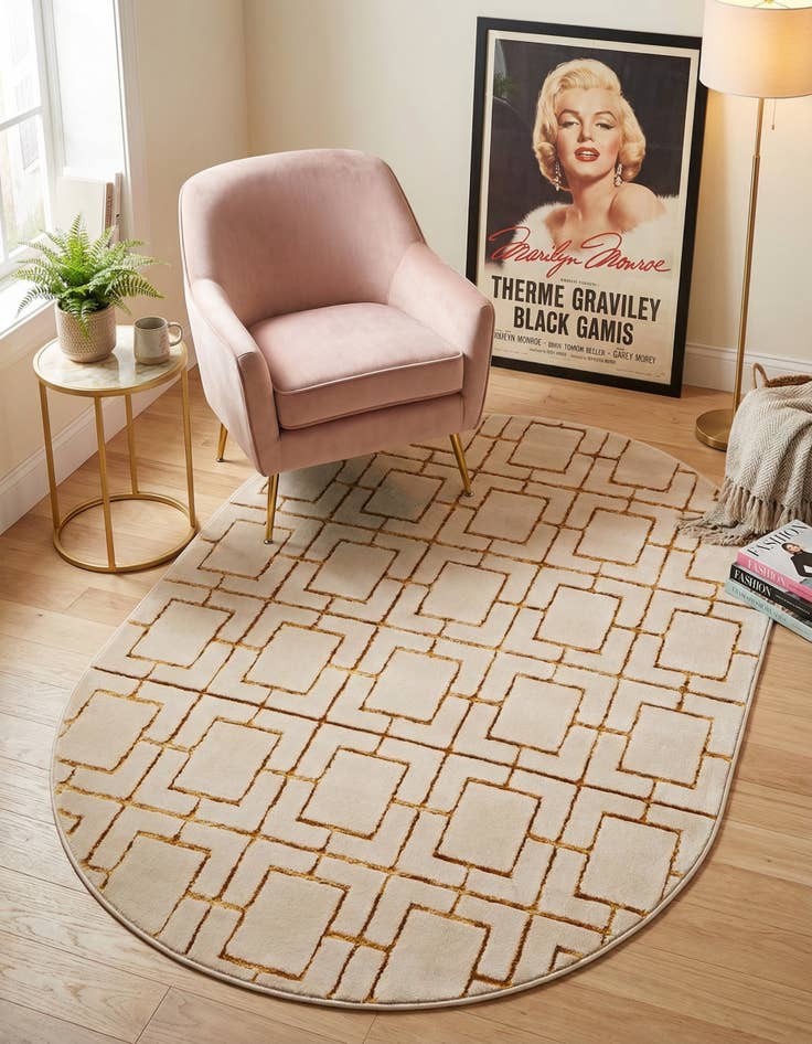 Detail image of 4' x 6'  Marilyn Monroe&trade; Glam Deco Oval Rug