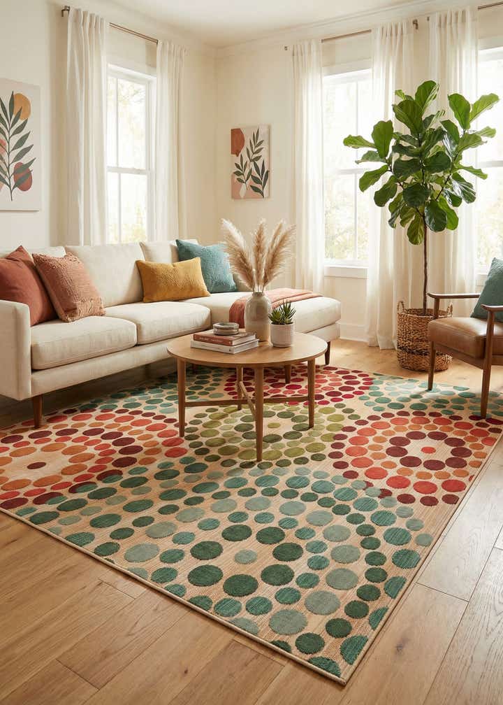 5' 3 x 8' Easy-Clean Modern Indoor / Outdoor Rug
