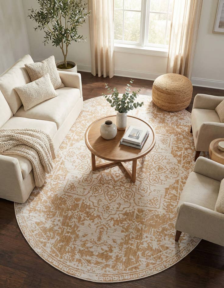 Detail image of  7' 10 x 10'  Washable Jill Zarin Dubai Indoor / Outdoor Oval Rug