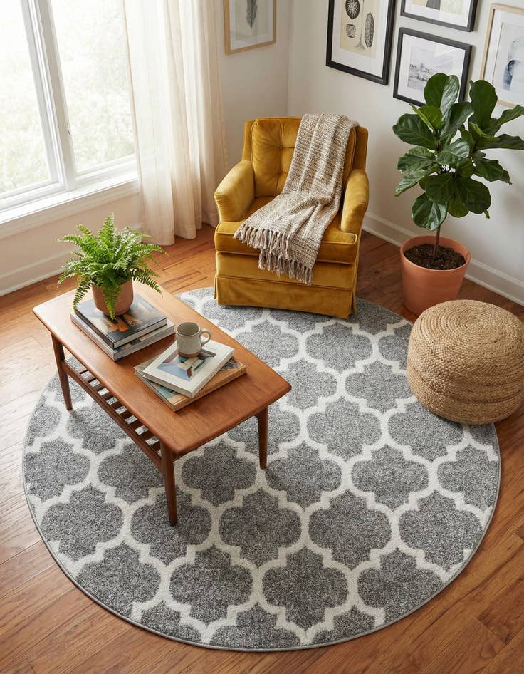 Detail image of 6' x 6' Lattice Round Rug