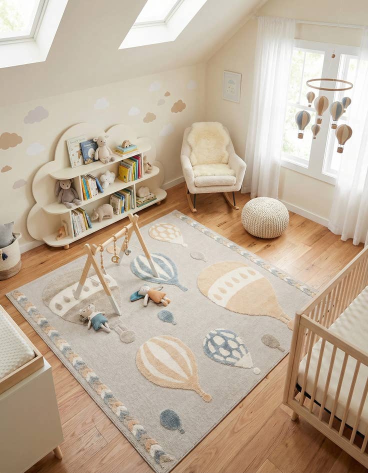 Detail image of 7' 10 x 7' 10 Whimsy Kids Square Rug