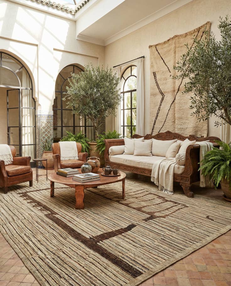 Detail image of 10' 2 x 13' 7 Hand Knotted Moroccan Wool Rug