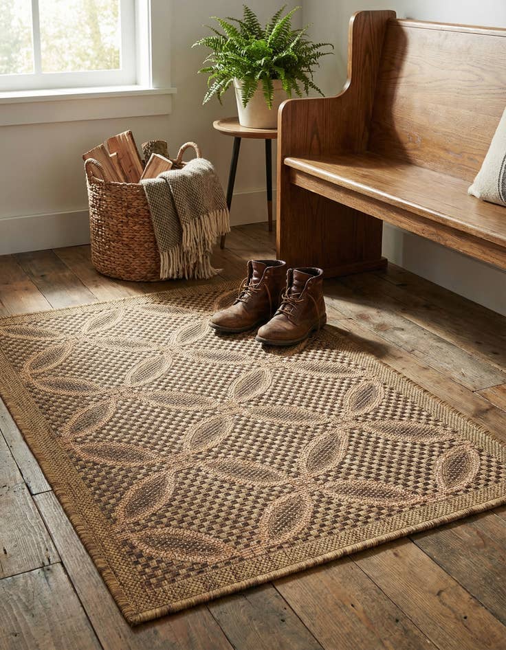 Detail image of 2' 2 x 3' Washable Lattice Indoor / Outdoor Rug