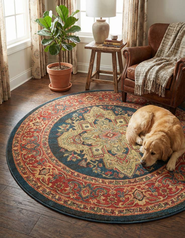 Detail image of 5' x 5' Serapi Round Rug