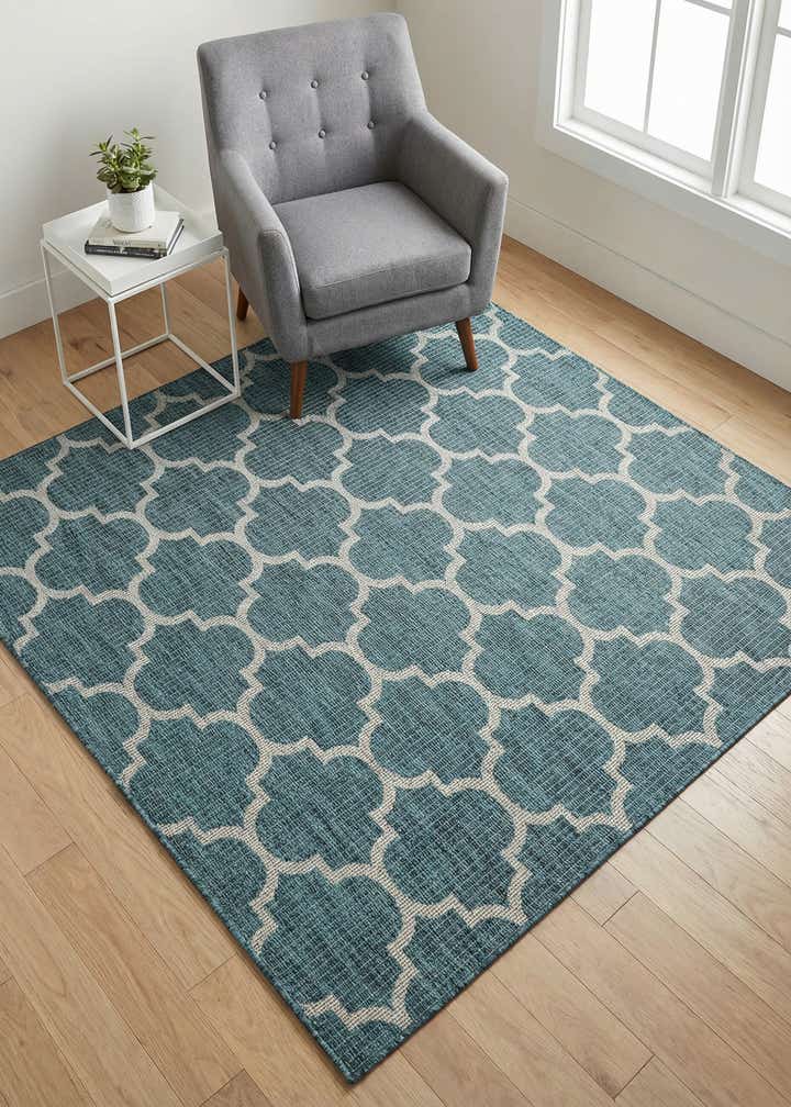 6' x 6' Easy-Clean Trellis Indoor / Outdoor Square Rug