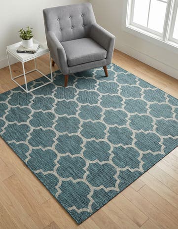 6' x 6' Easy-Clean Trellis Indoor / Outdoor Square Rug