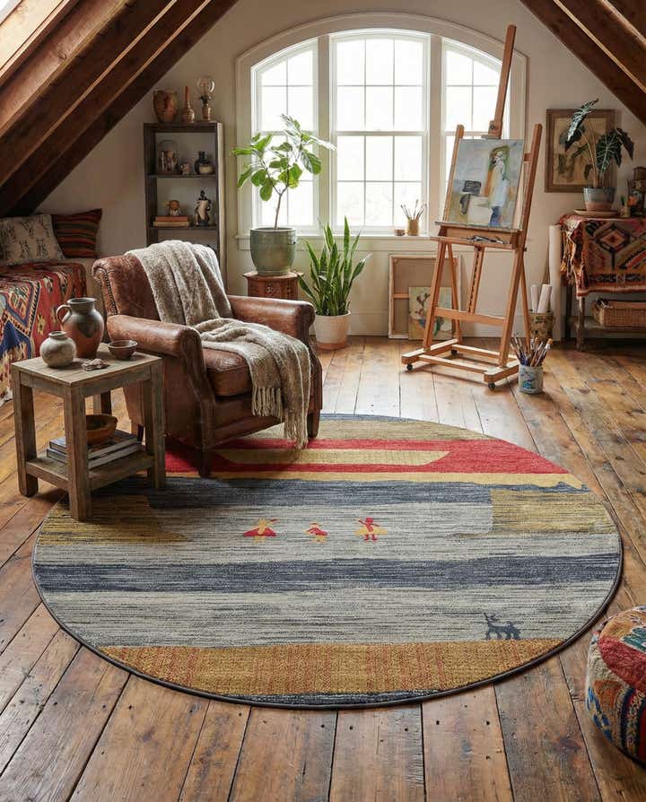 6' x 6' Kashkuli Gabbeh Round Rug