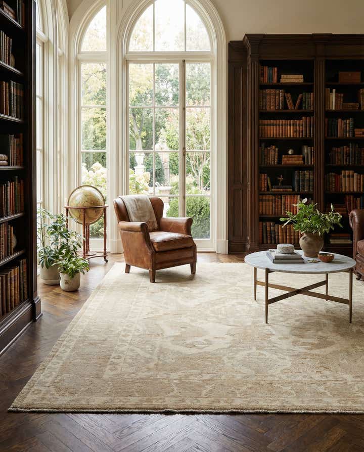 8' 5 x 10' 5 Hand Knotted Oushak Wool Rug