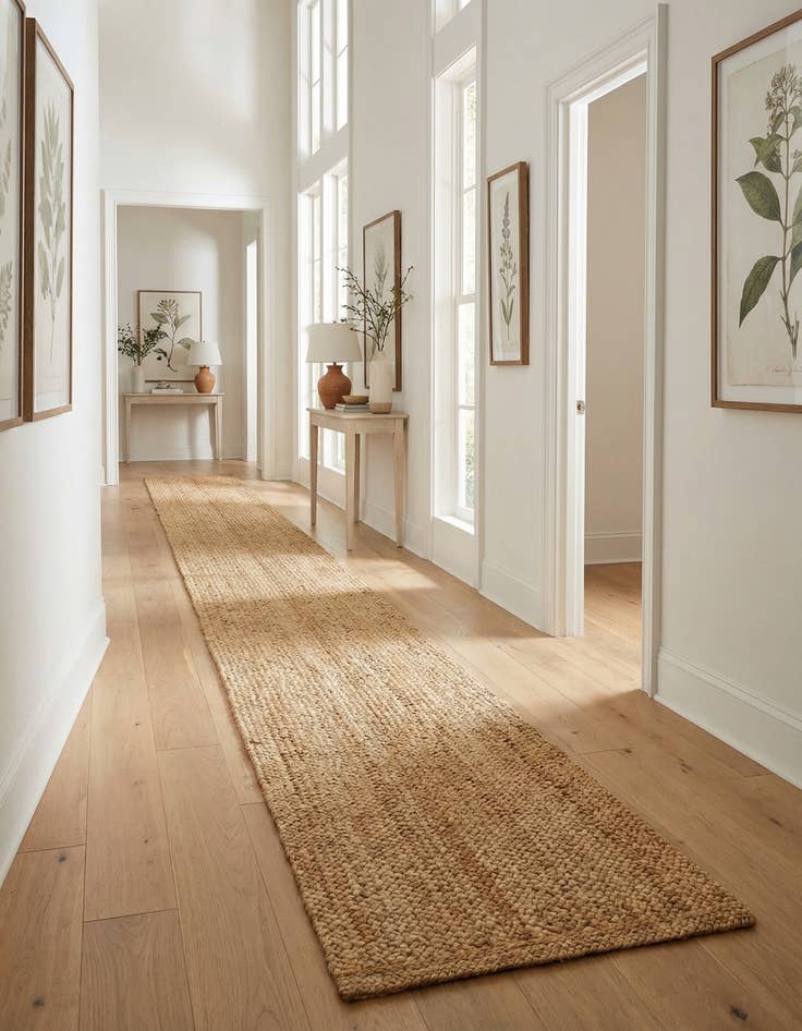 Detail image of 2' 7 x 16' 5 Handmade Heirloom Braided Jute Runner Rug