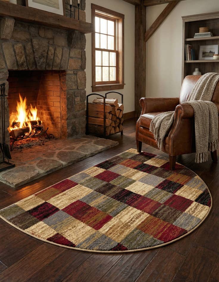 Detail image of 2' 7 x 4' Coffee Shop Hearth Rug