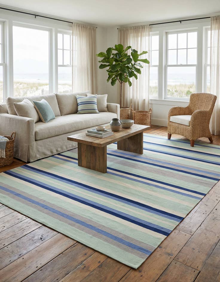 Detail image of 9' x 12' Hand Woven Flatweave Cotton Dhurrie Rug