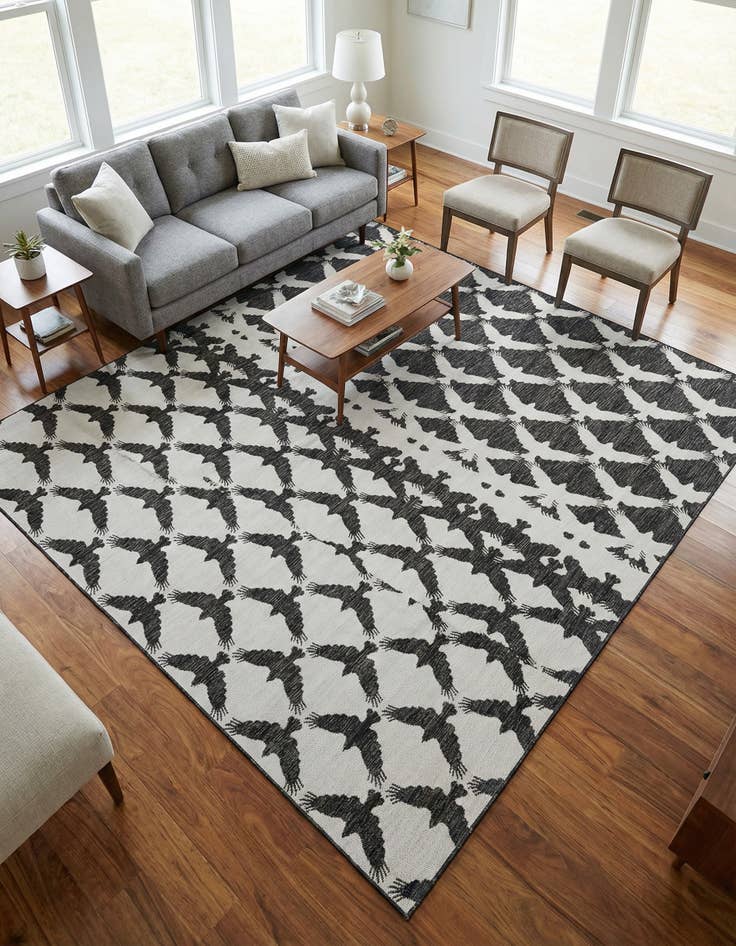 Detail image of 10' x 10' Washable Modern Indoor / Outdoor Square Rug