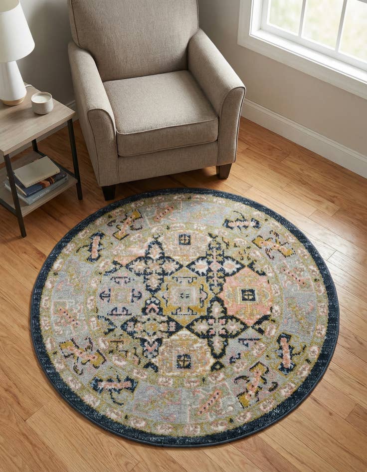 Detail image of 3' 3 x 3' 3 Kamala Washable Round Rug