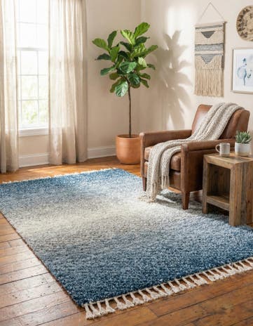 Blue Athena Shag Rug