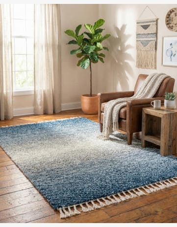 Blue Athena Shag Rug