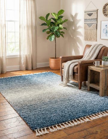 Blue Athena Shag Rug