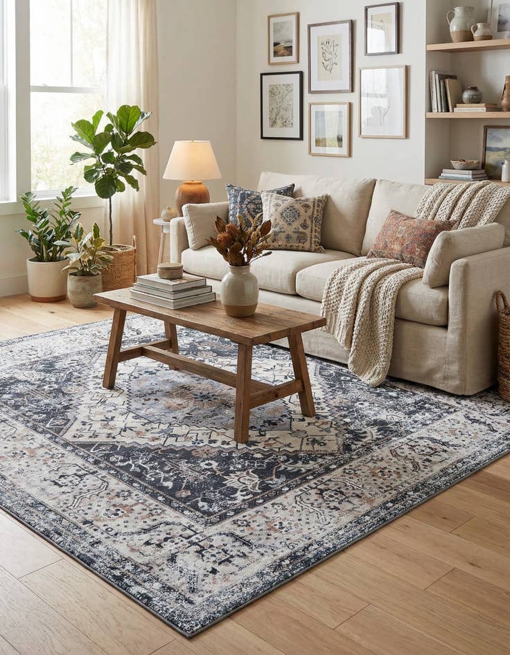 Detail image of 7' 10 x 7' 10 Washable Yara Square Rug