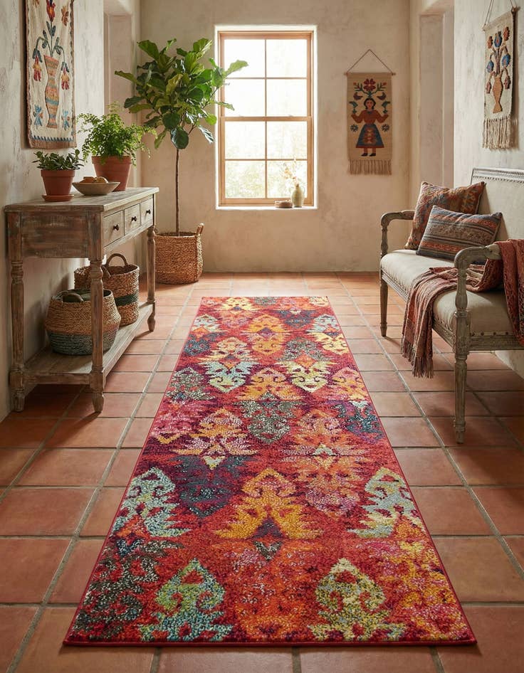 Detail image of 2' 2 x 6' 9  Washable Santa Fe Runner Rug