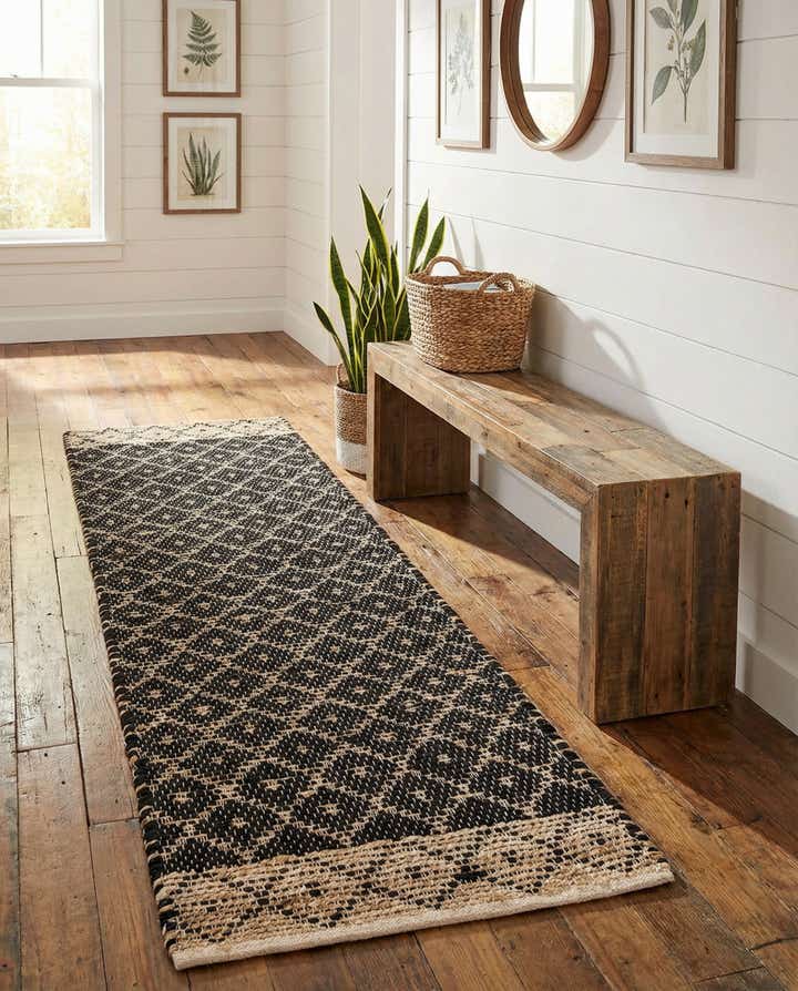 2' 2 x 6' 1 Hand Woven Chindi Trellis Runner Rug