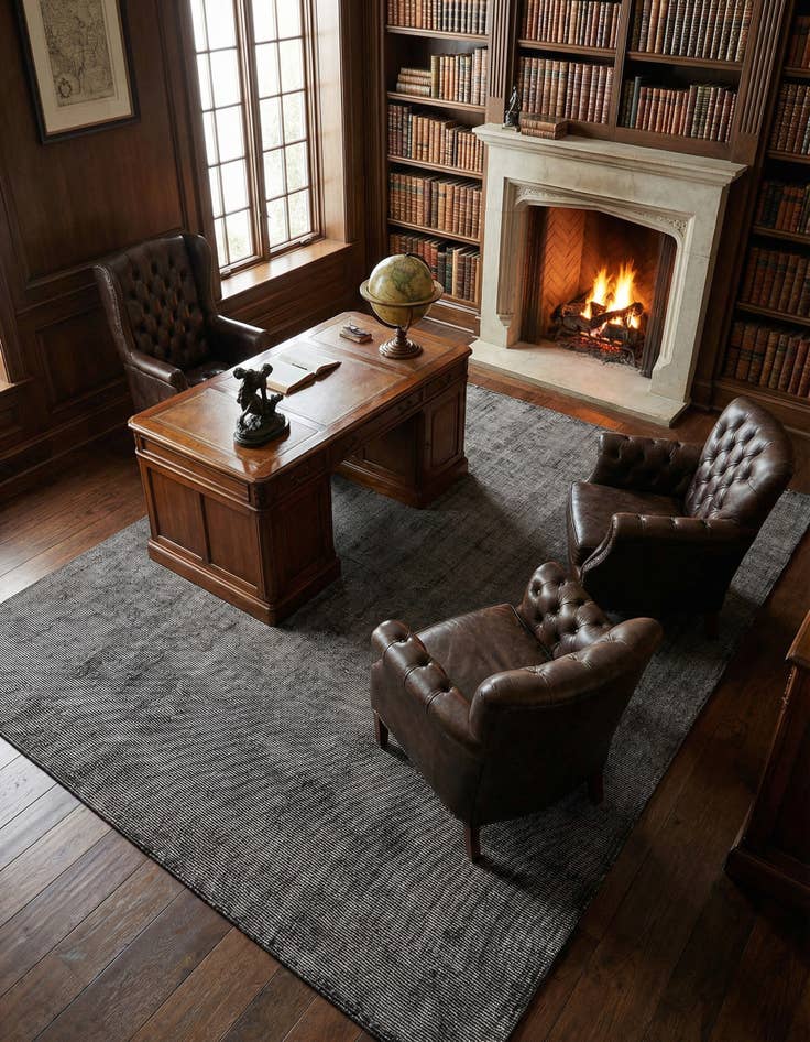 Detail image of 9' x 12'  Hand Woven Jill Zarin English Manor Farmhouse Wool Rug