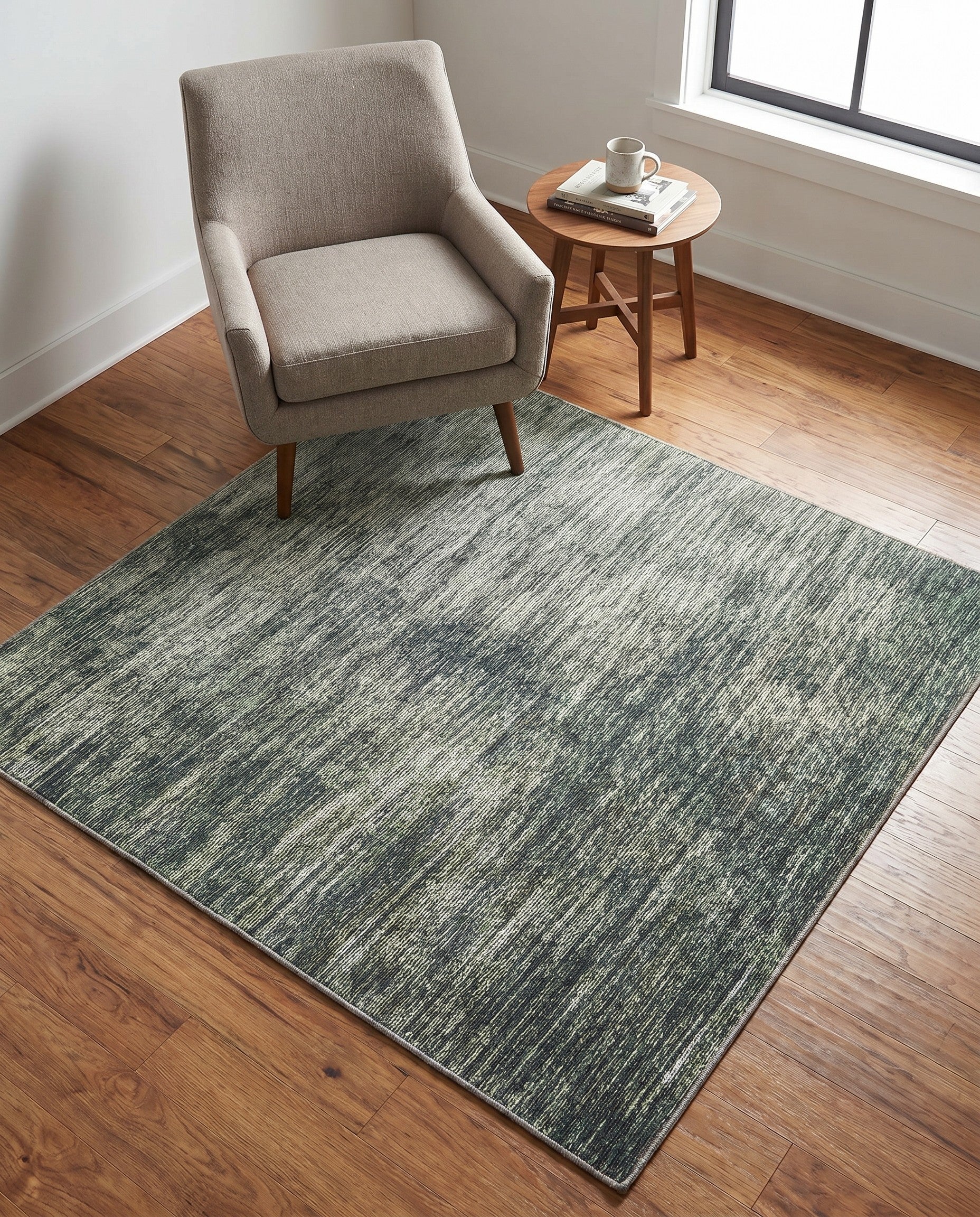 Green Asha Square Rug