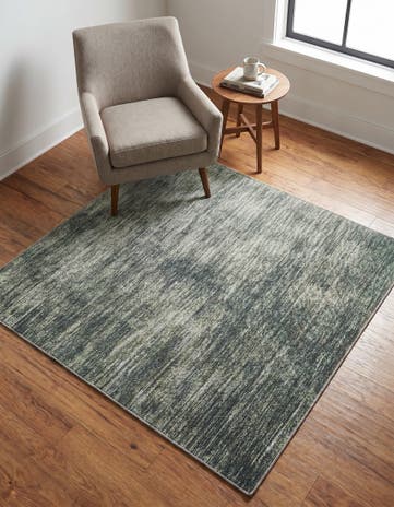 Green Asha Square Rug