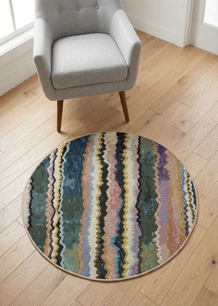 3' x 3' Easy-Clean Modern Indoor / Outdoor Round Rug