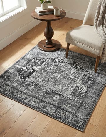Steel Gray Medina Square Rug