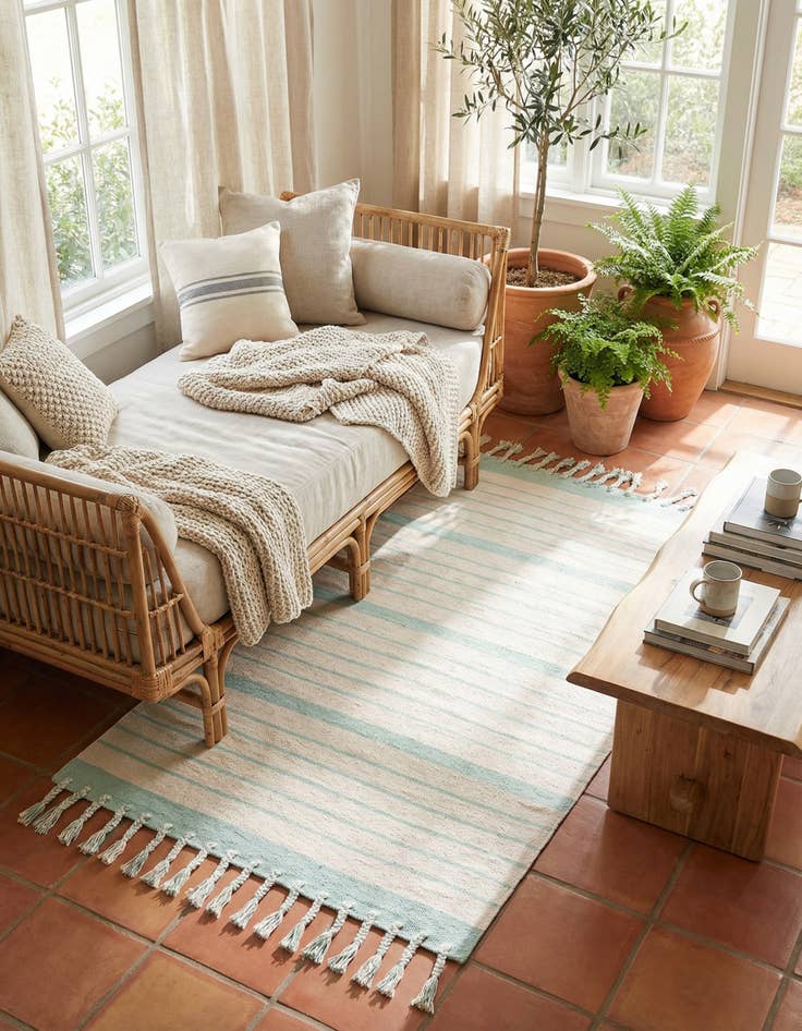 Detail image of 4' 1 x 6' 1  Hand Woven Chindi Cotton Rug