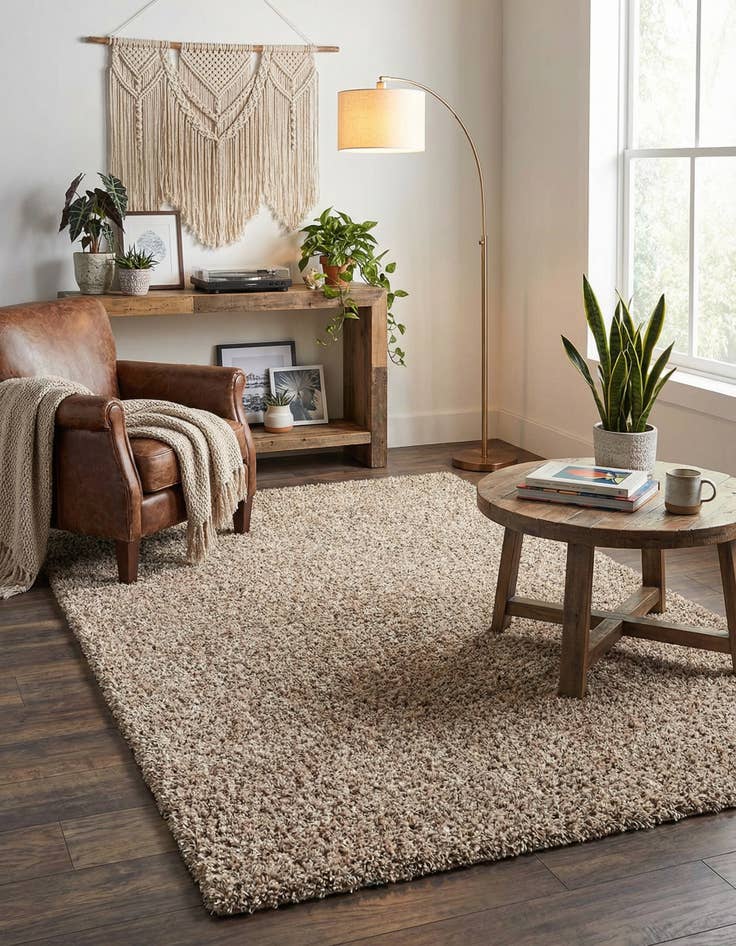 Detail image of 5' 3 x 8' Solid Shag Rug