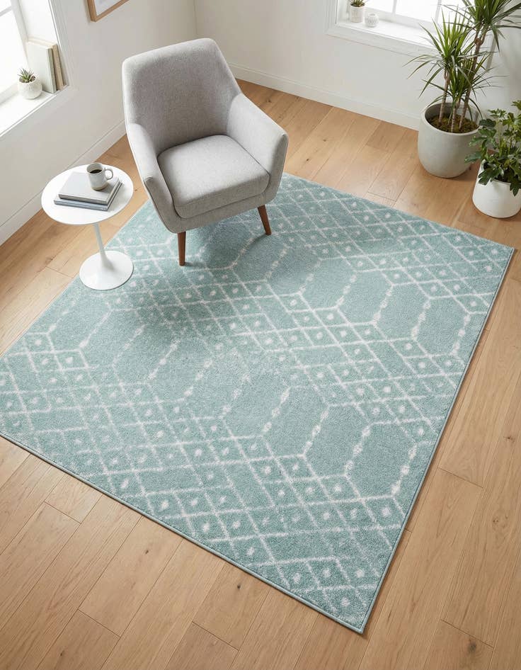 Detail image of 5' 3 x 5' 3 Paxon Trellis Square Rug