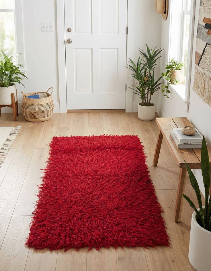 Detail image of 2' 3 x 4' 3 Hand Knotted Moroccan Wool Runner Rug