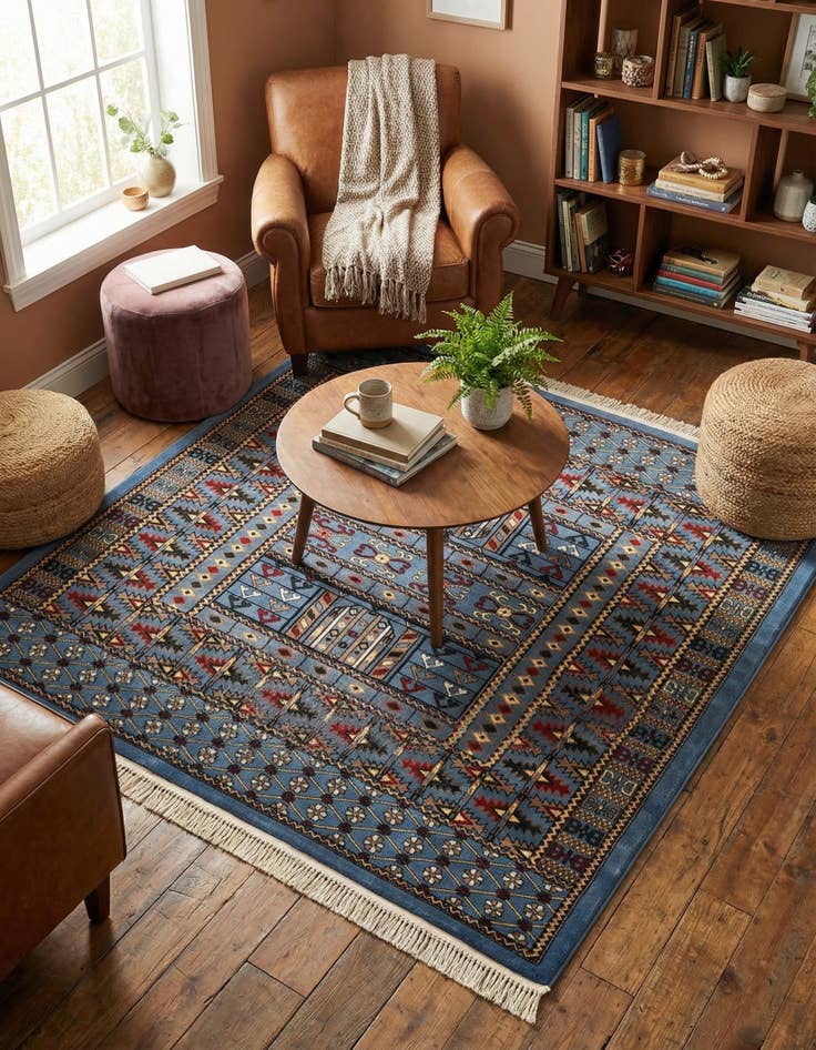 Detail image of 6' x 6' Bokhara Square Rug