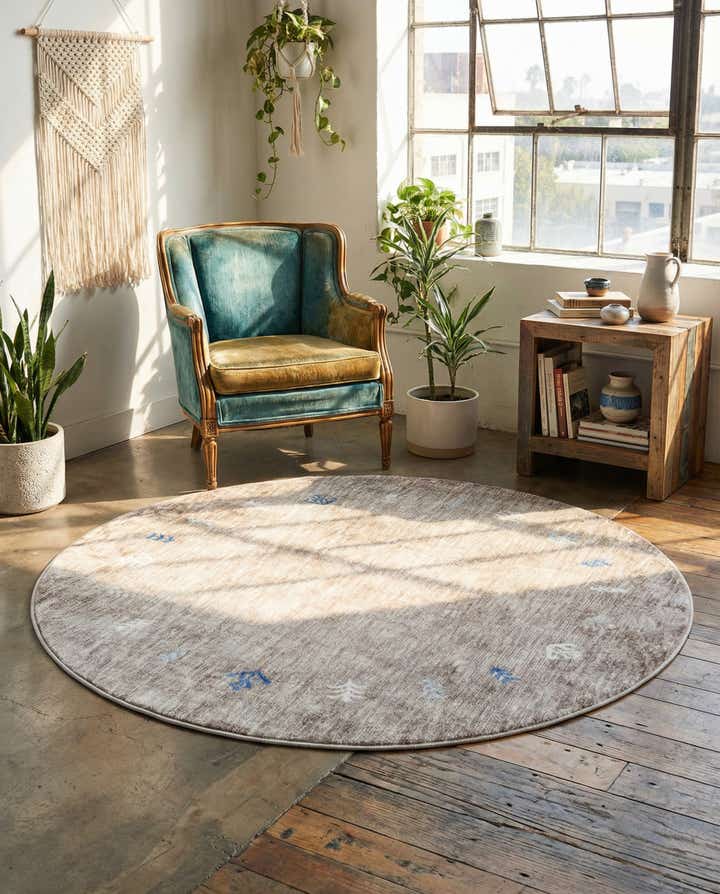 5' 3 x 5' 3 Gabbeh Round Rug